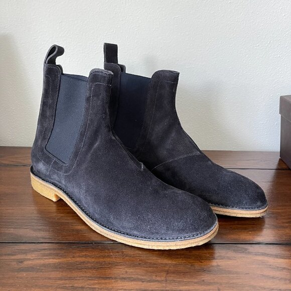 Bottega Veneta Dark Navy Suede Leather Men's Ankle Boots, 312345, many sizes - Picture 7 of 11